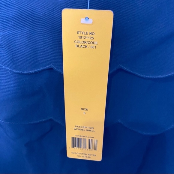 NWT Tory Burch Size 6 Black Wendel Shell Tank Scallop Ruffle Tiered $375 - Picture 5 of 6